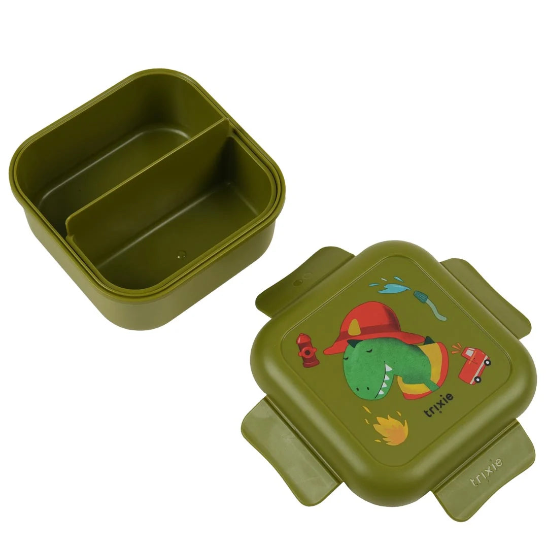 Snack Box With Clips-Fireman Mr Dino