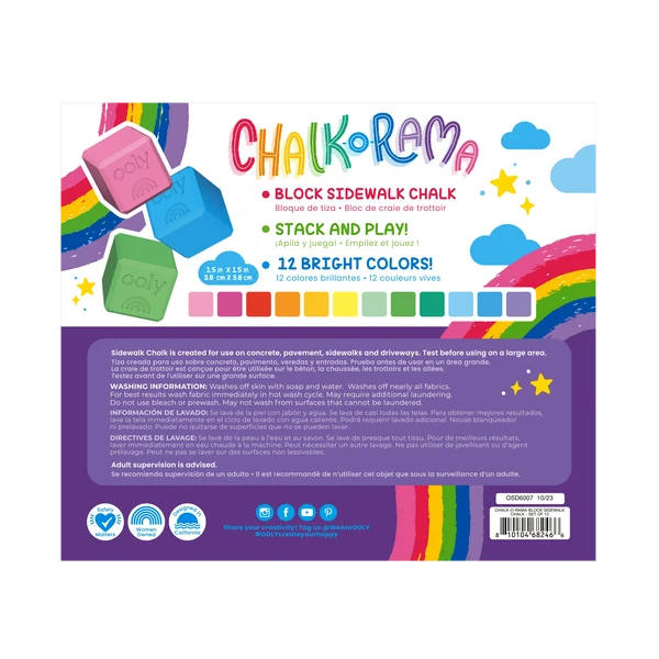 Chalk-O-Rama Blockside Sidewalk Chalk (Set of 12)