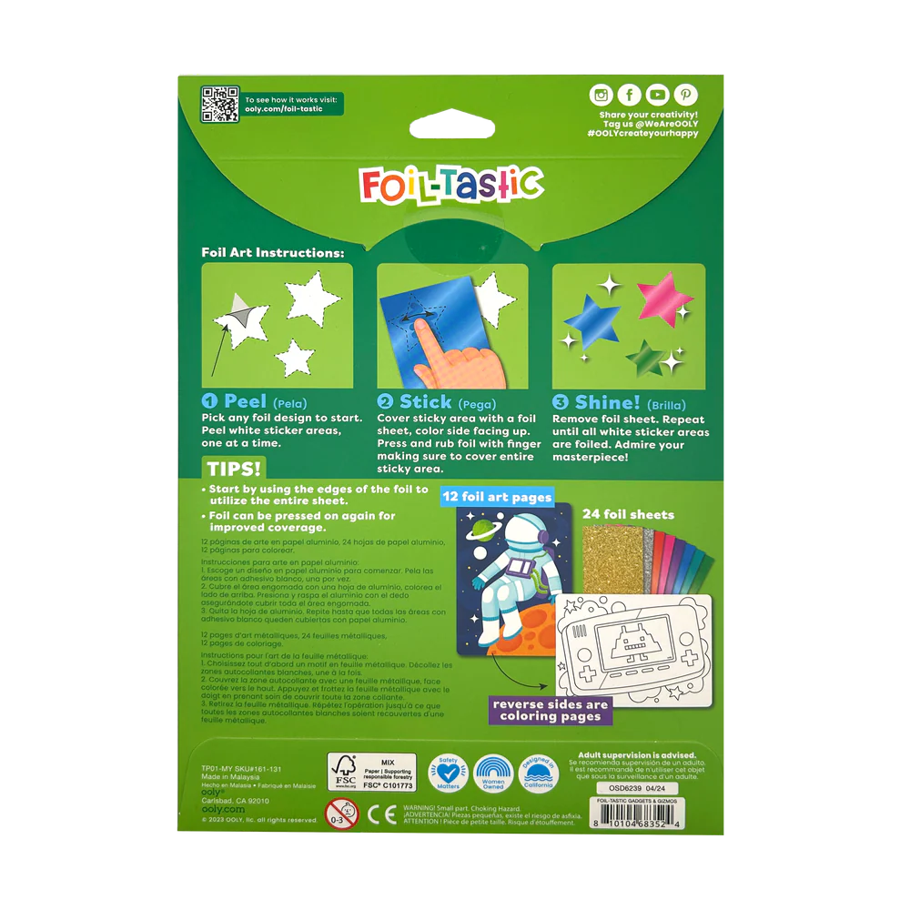 Foil-tastic: Foil Art & Coloring Fun - Gadgets & Gizmos (36 PC Set)
