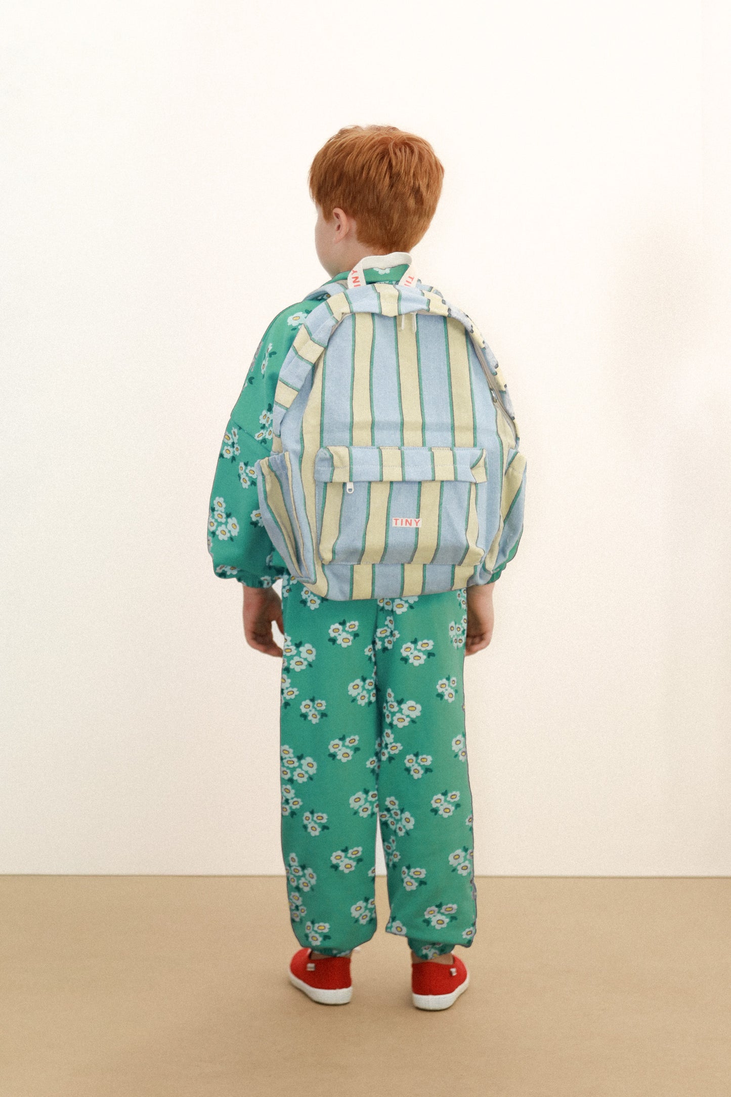 Retro Striped Backpack- Kids Denim Bag