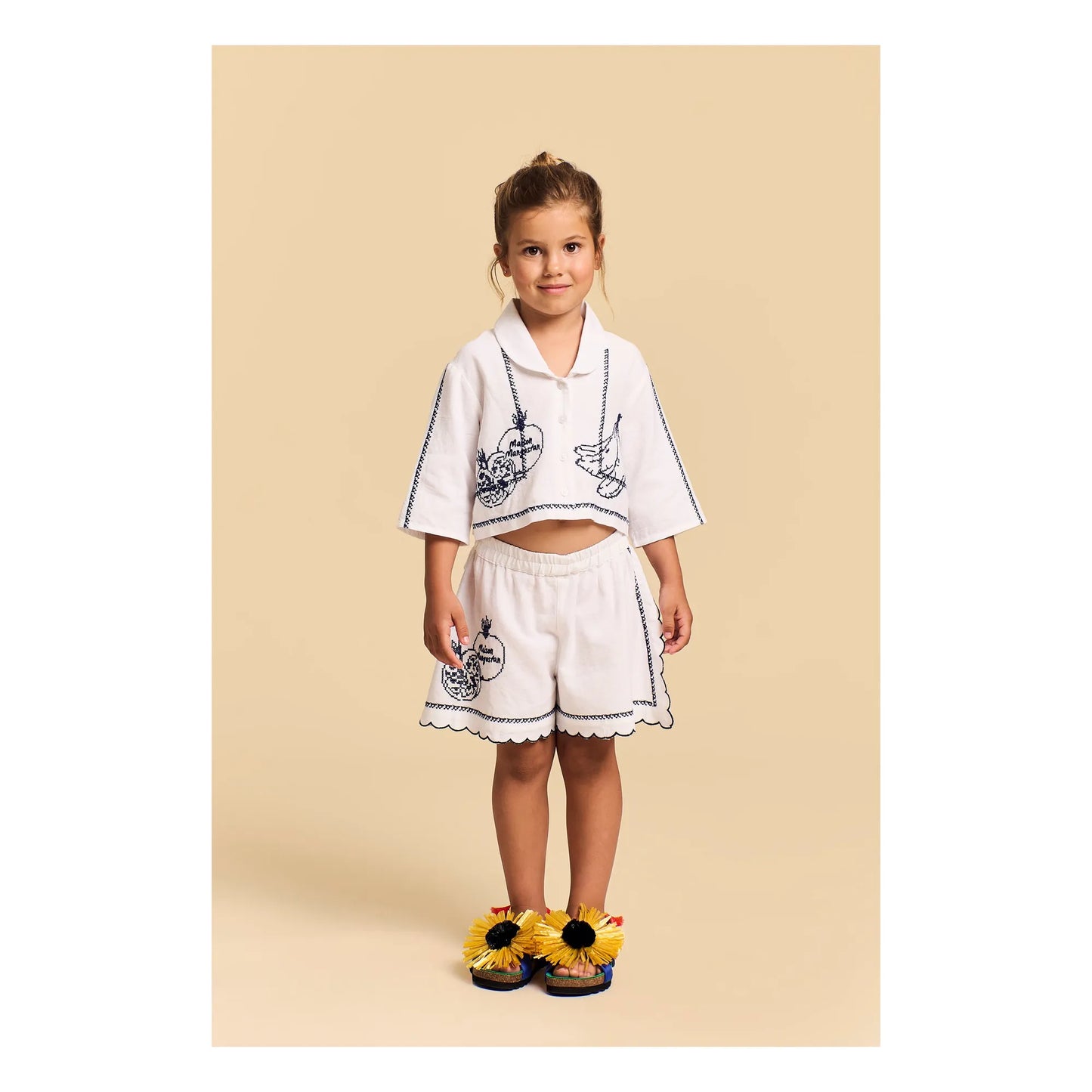 Pomegranate Embroidery Shorts