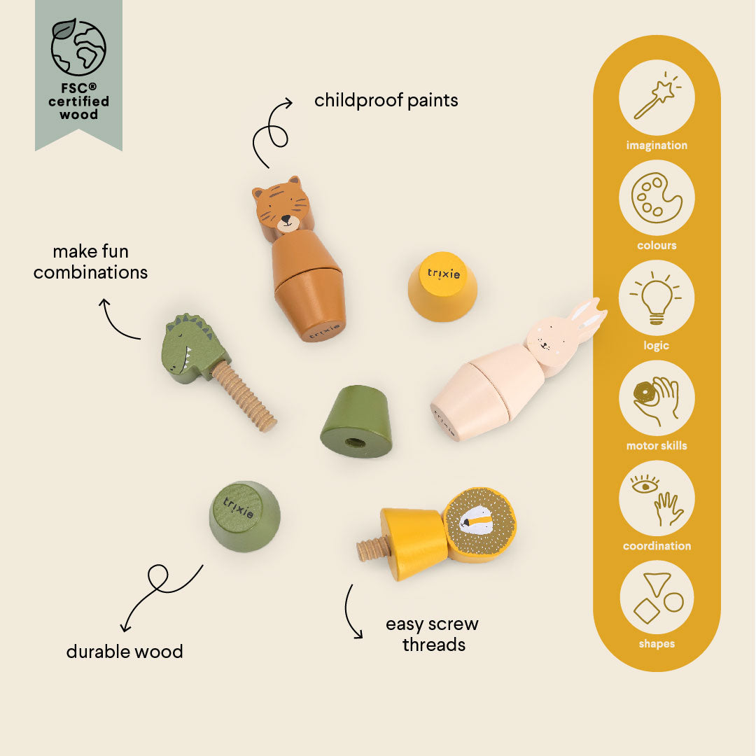 Wooden Twist Animals New