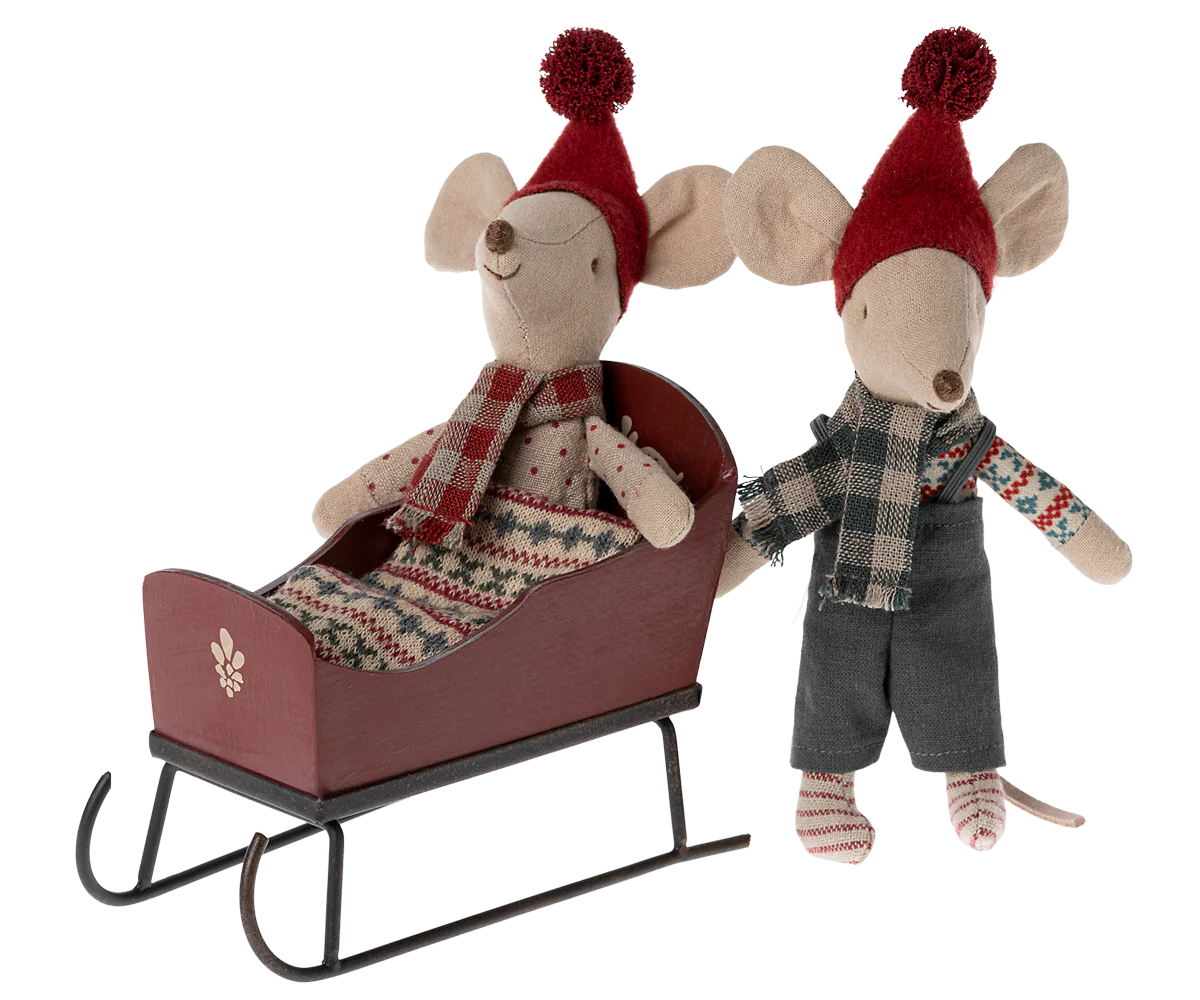 Maileg Miniature Mouse Sleigh