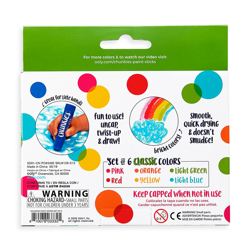 Chunkies Paint Sticks - Set Of 12 - Classic