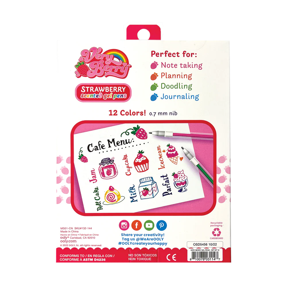 Very Berry Scented Gel Pens - Set Of 12