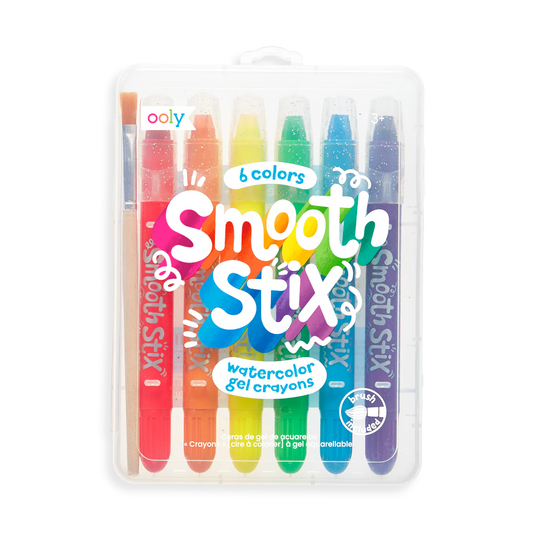 Smooth Stix Watercolor Gel Crayons - 6 Pcs