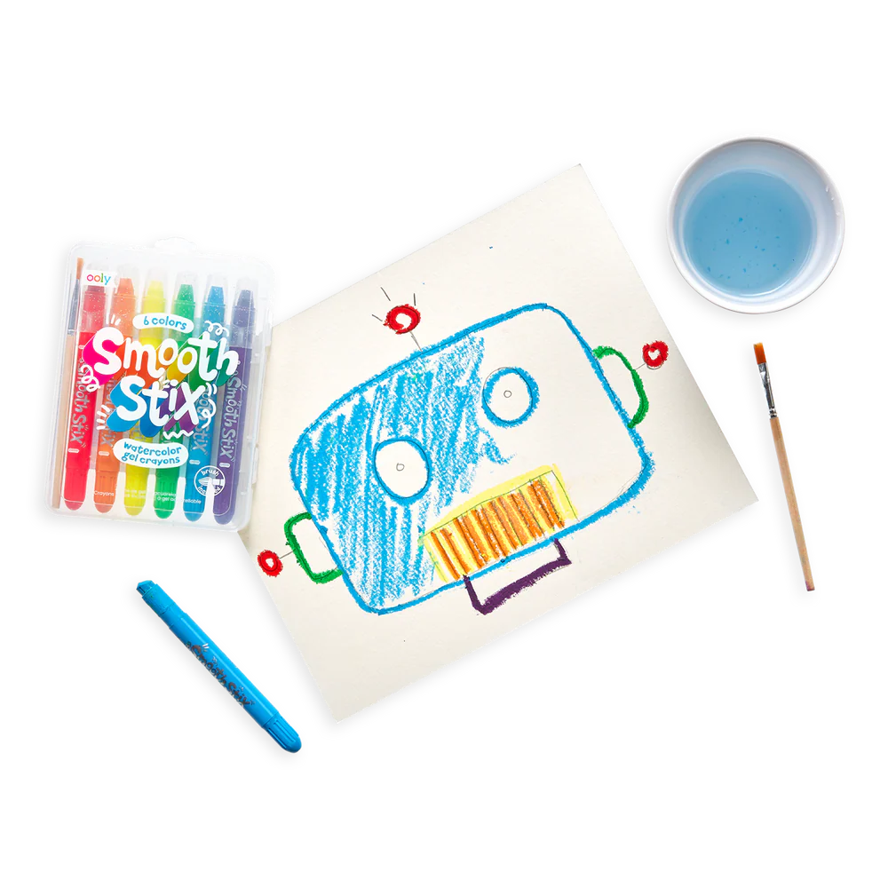 Smooth Stix Watercolor Gel Crayons - 6 Pcs