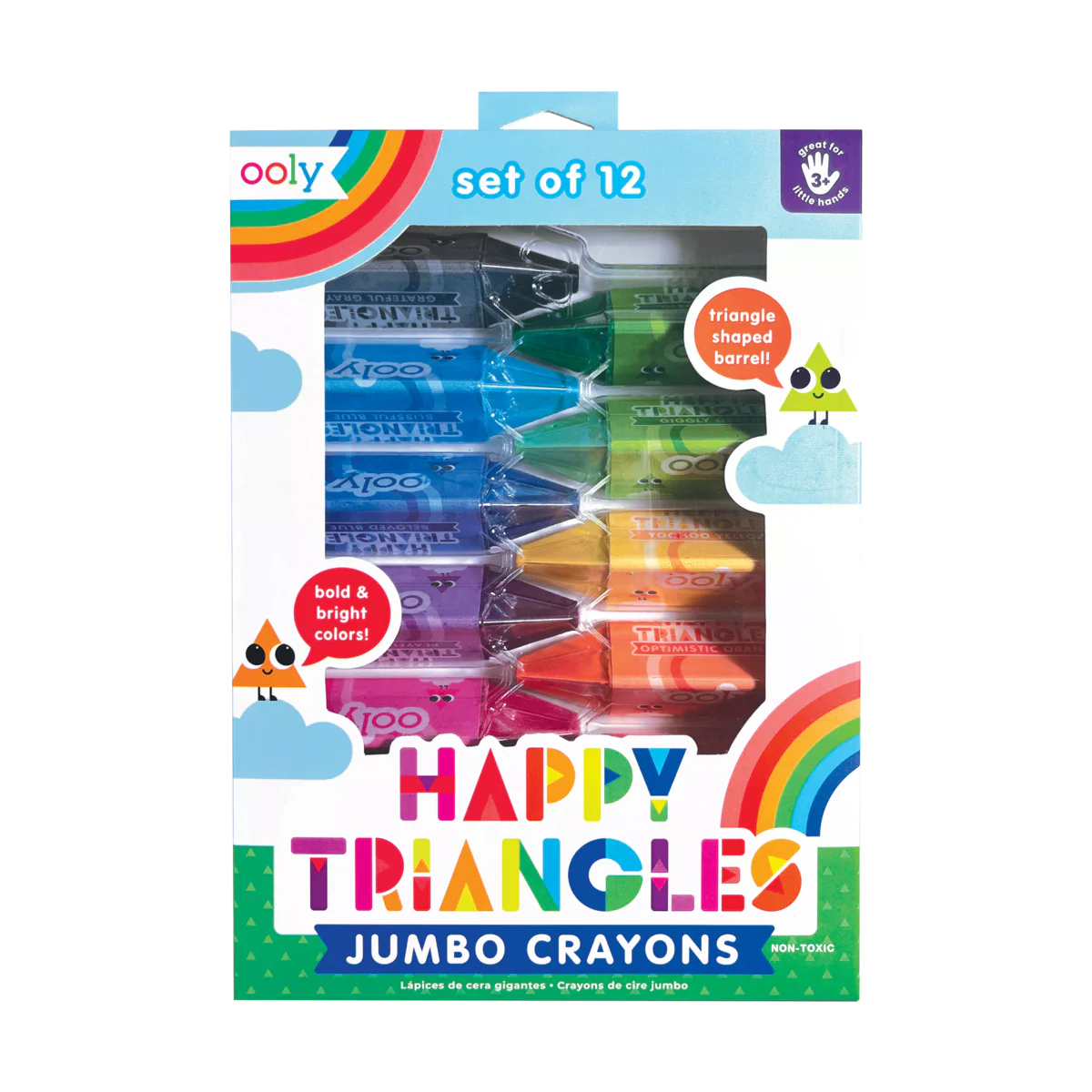 Happy Triangles Jumbo Crayons - Set Of 12