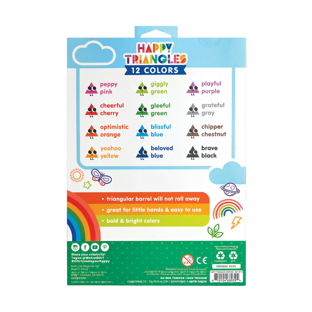 Happy Triangles Jumbo Crayons - Set Of 12