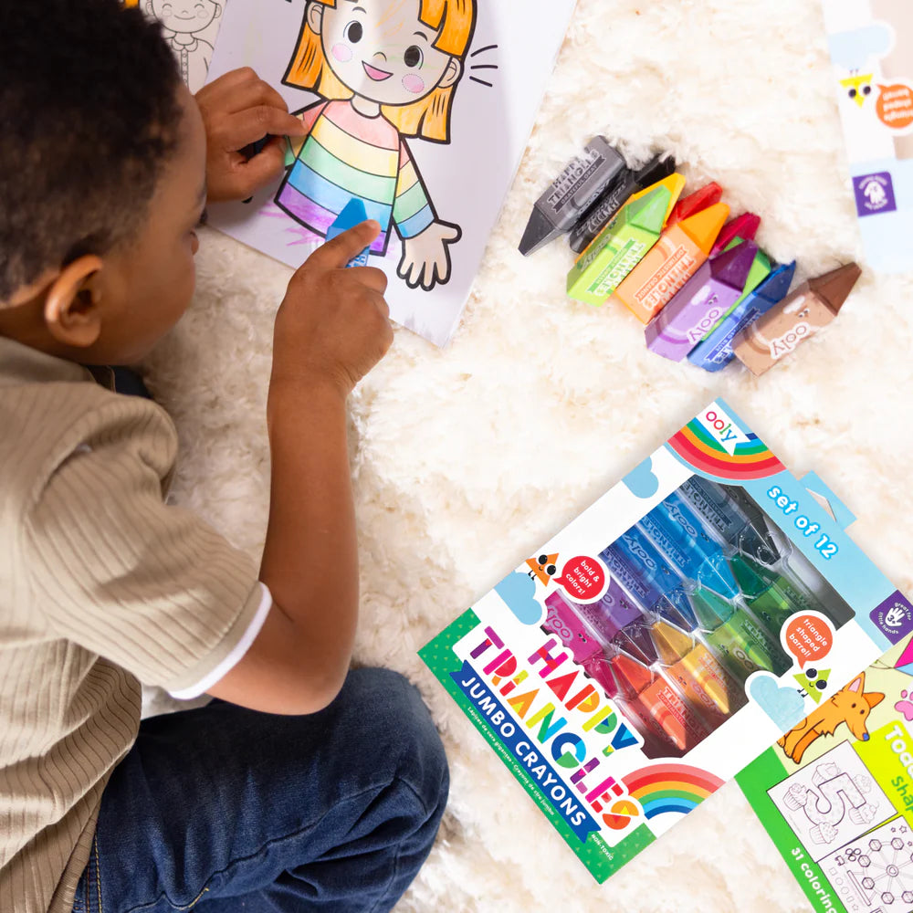 Happy Triangles Jumbo Crayons - Set Of 12