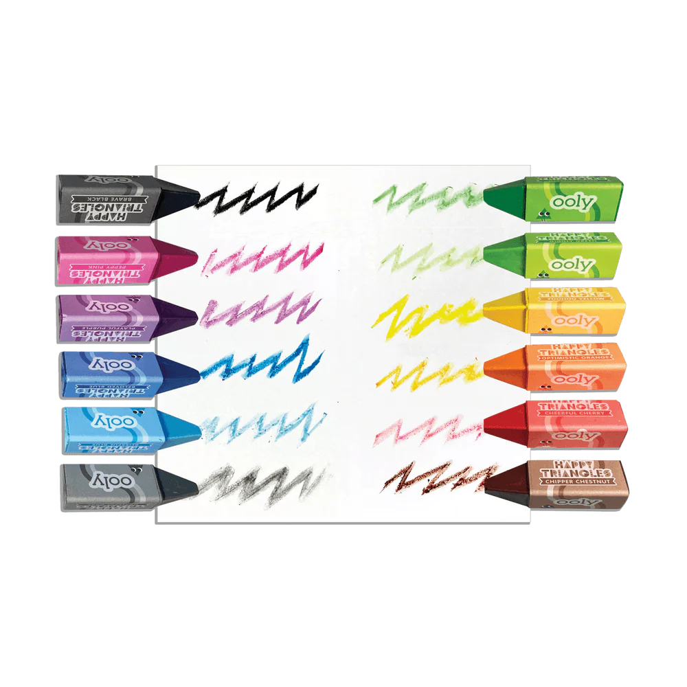 Happy Triangles Jumbo Crayons - Set Of 12