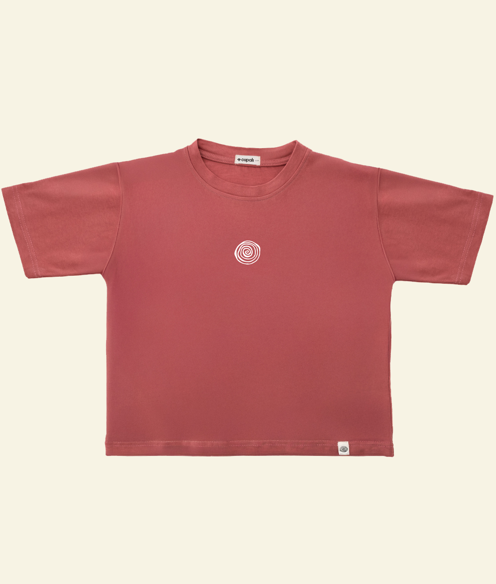 Front of the dusty rose Oupah Mama Tee