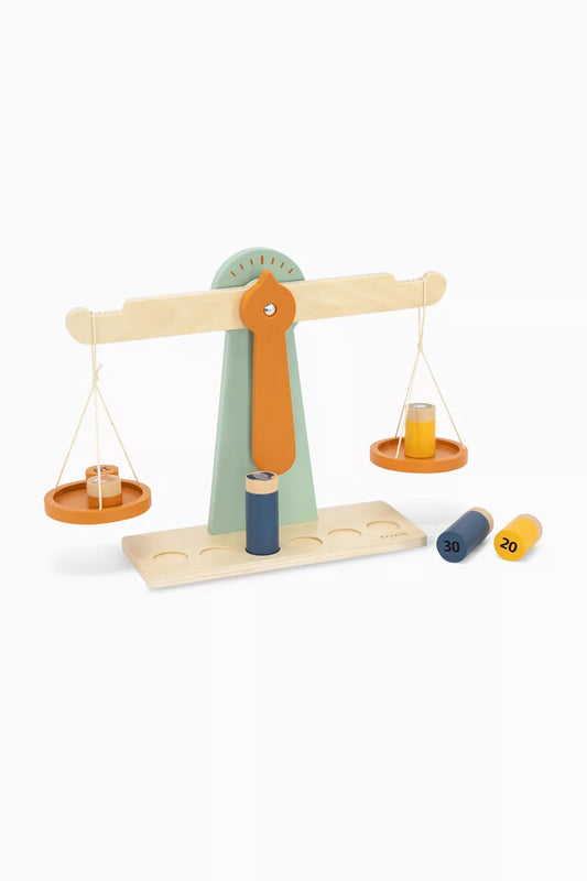 Wooden Scale With 6 Weights