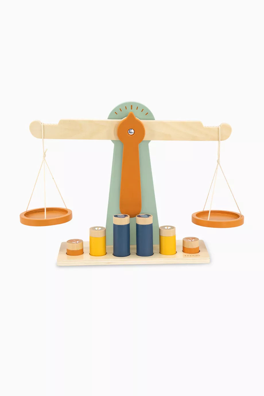 Wooden Scale With 6 Weights