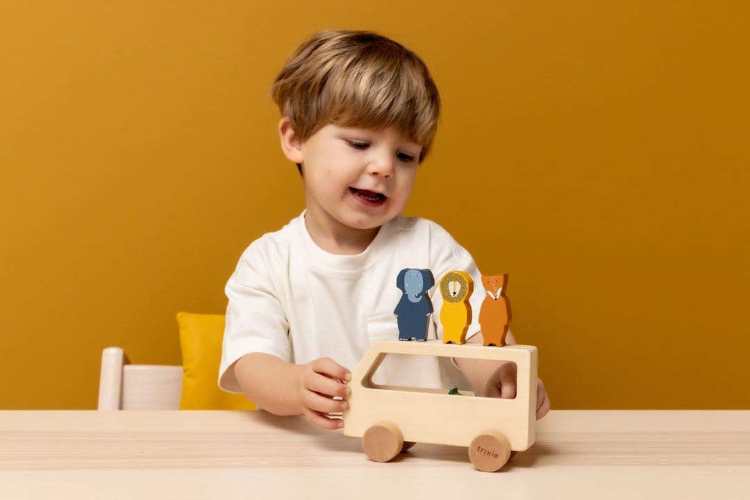 Wooden Animal Bus