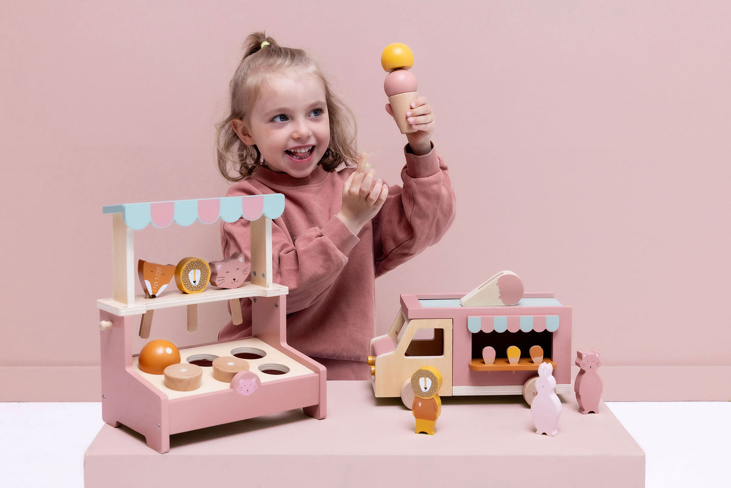 Wooden ice cream truck