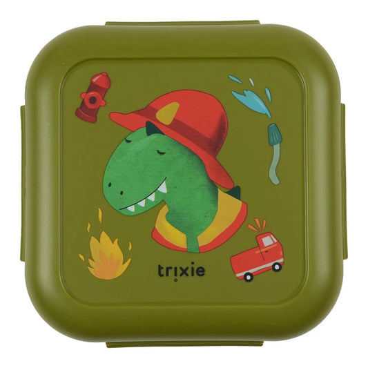 Snack Box With Clips-Fireman Mr Dino
