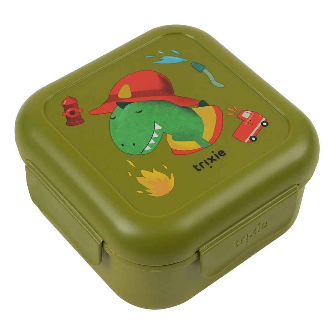 Snack Box With Clips-Fireman Mr Dino