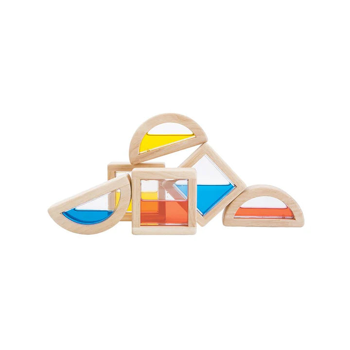 PlanToys Water Blocks arranged in a row of arches