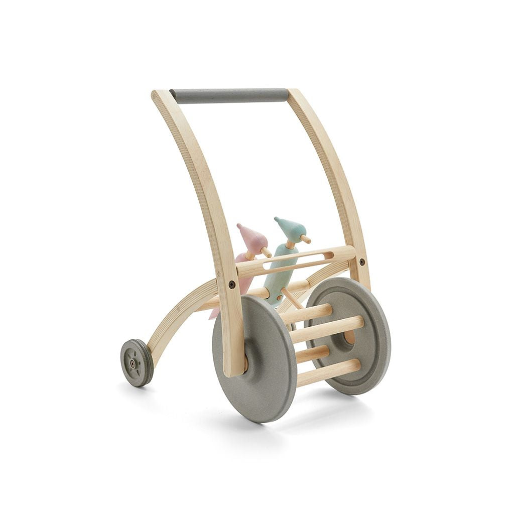 PlanToys Woodpecker Walker wooden baby push walker with two woodpeckers