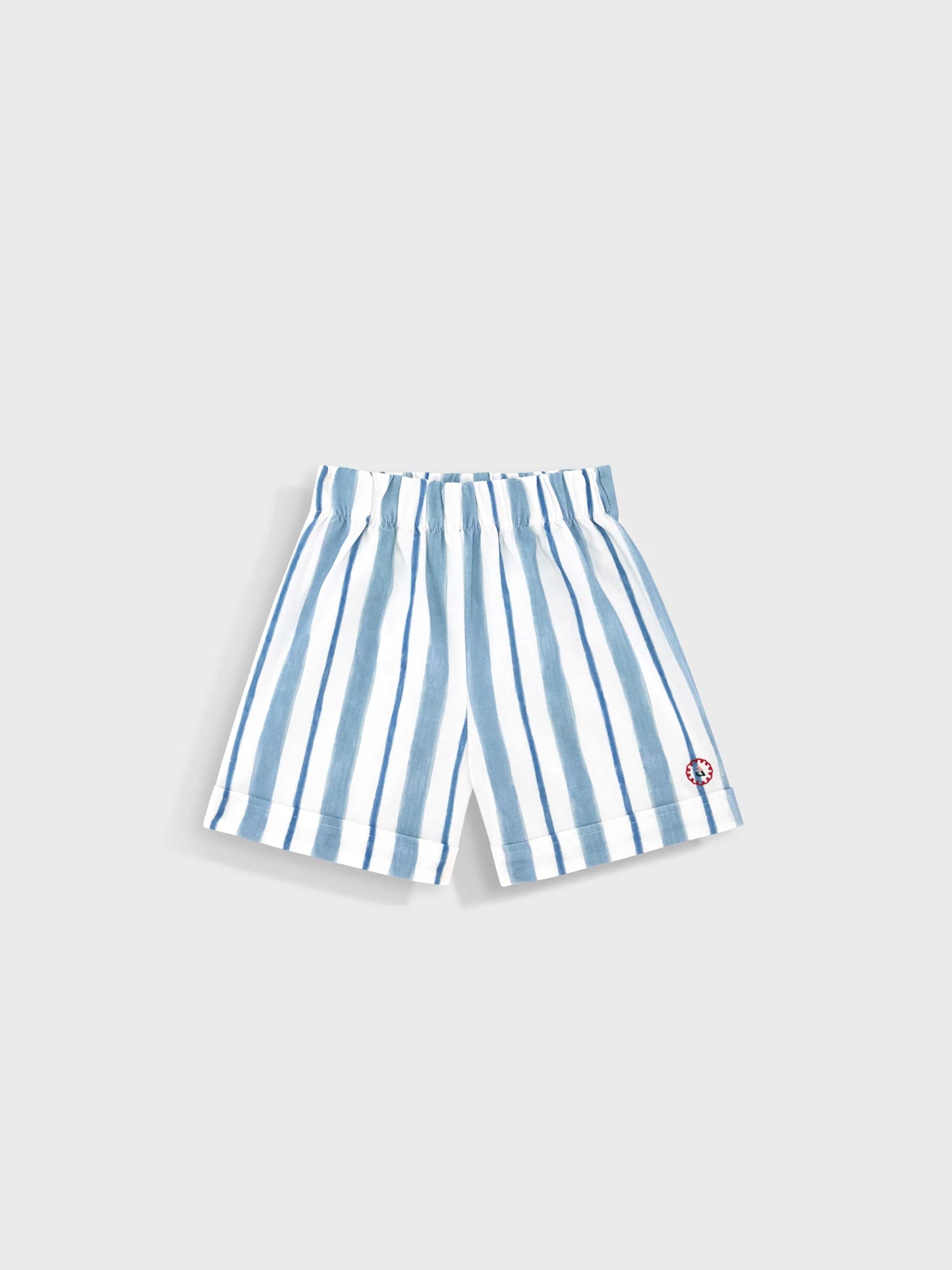 Blue Tide Shorts- Kids Cotton Linen Shorts