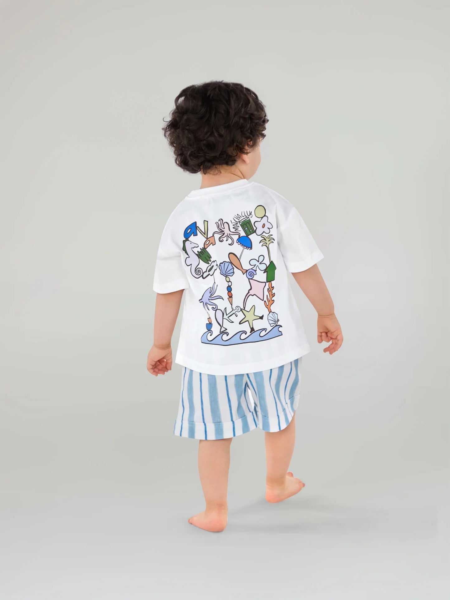 Blue Tide Shorts- Kids Cotton Linen Shorts