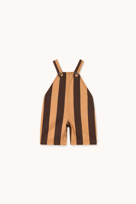 Retro Stripe Baby Dungaree- Dark Brown