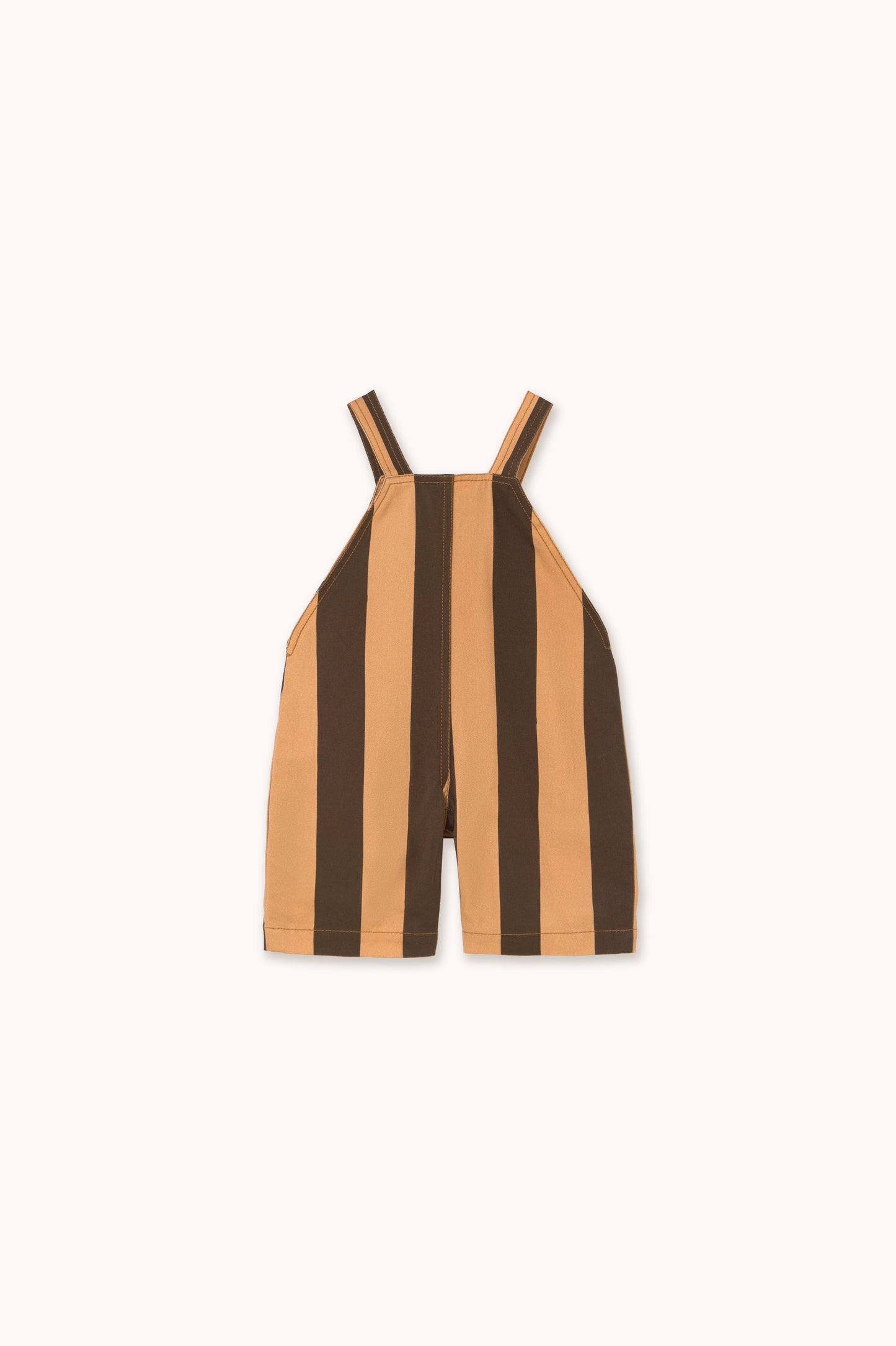 Retro Stripe Baby Dungaree- Dark Brown