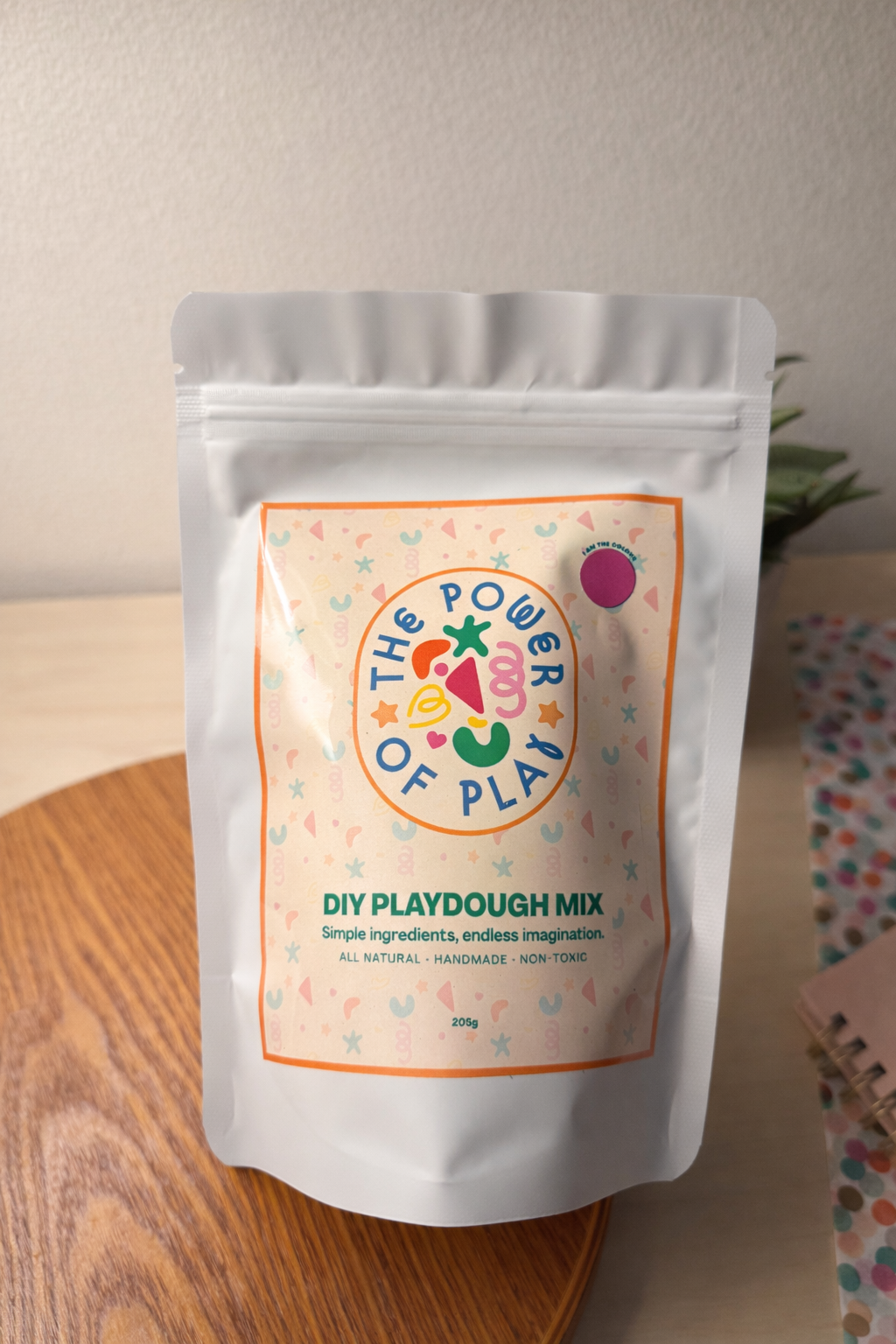 Power of Play DIY Playdough Mix pouch, front view