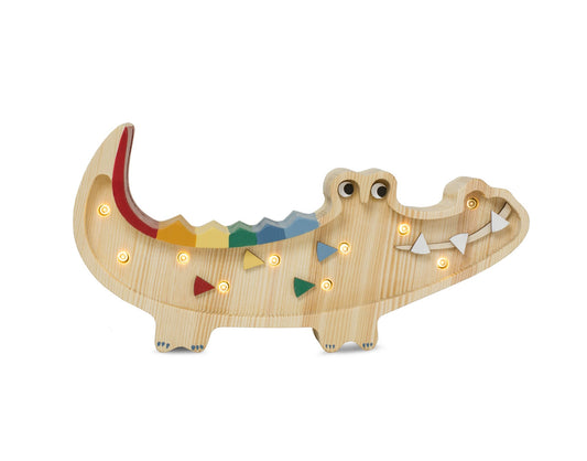 Mini Wood Crocodile Light