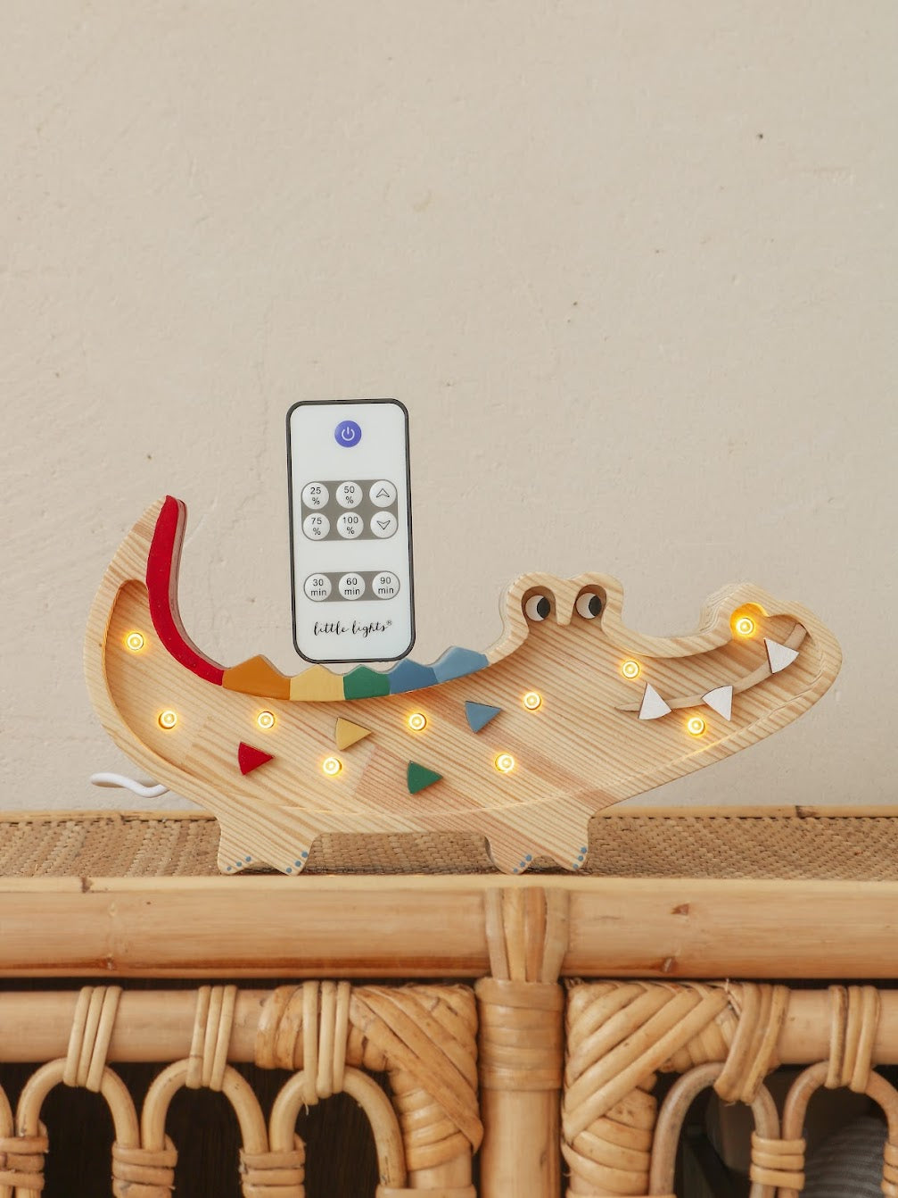 Mini Wood Crocodile Light