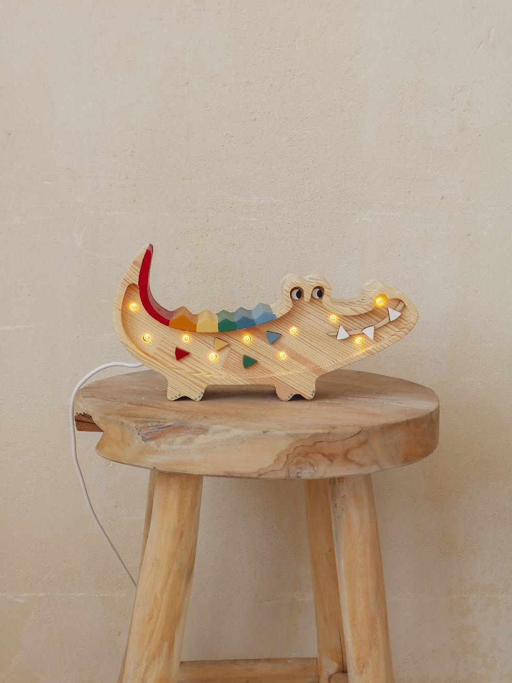 Mini Wood Crocodile Light