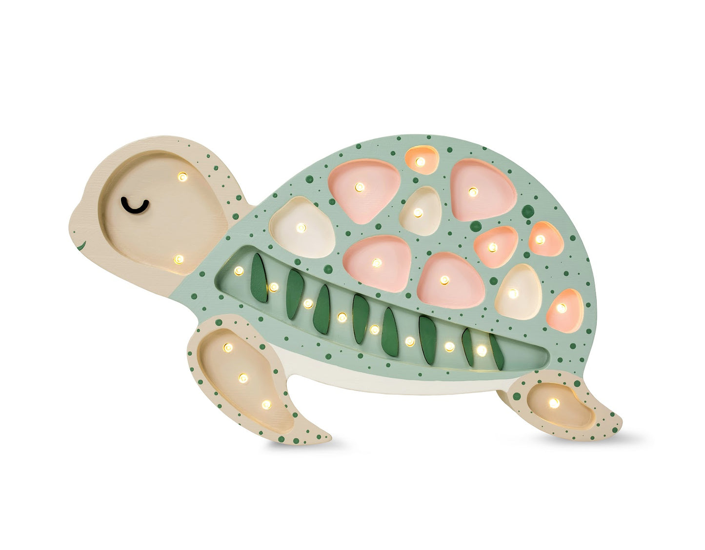 Turtle Lamp in Sea foam Pink