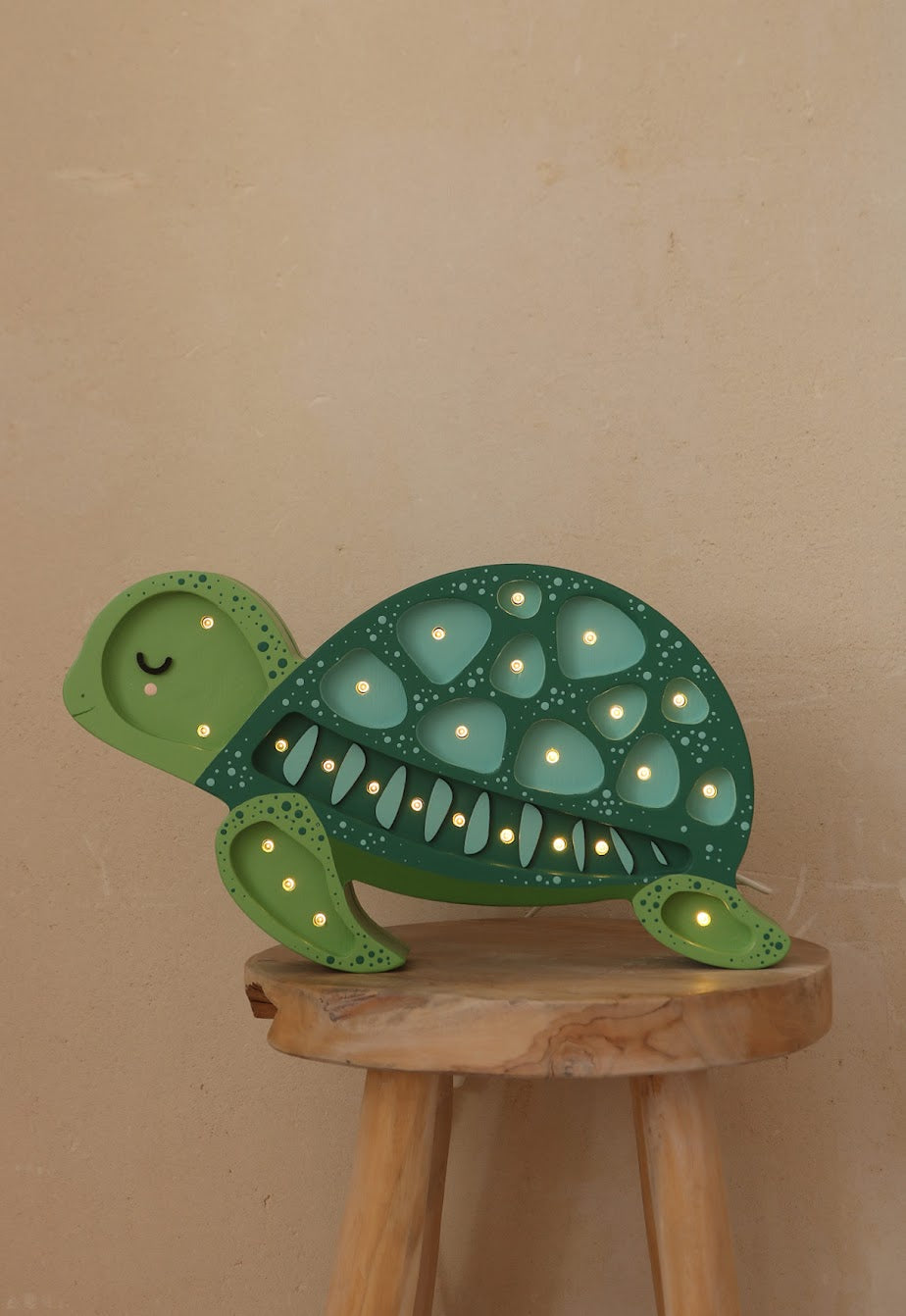 Turtle Lamp in Ocean Green