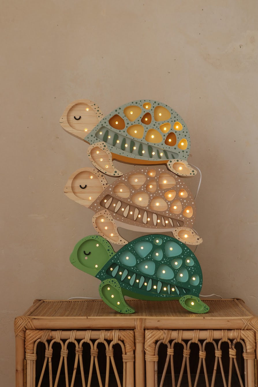 Turtle Lamp in Ocean Green