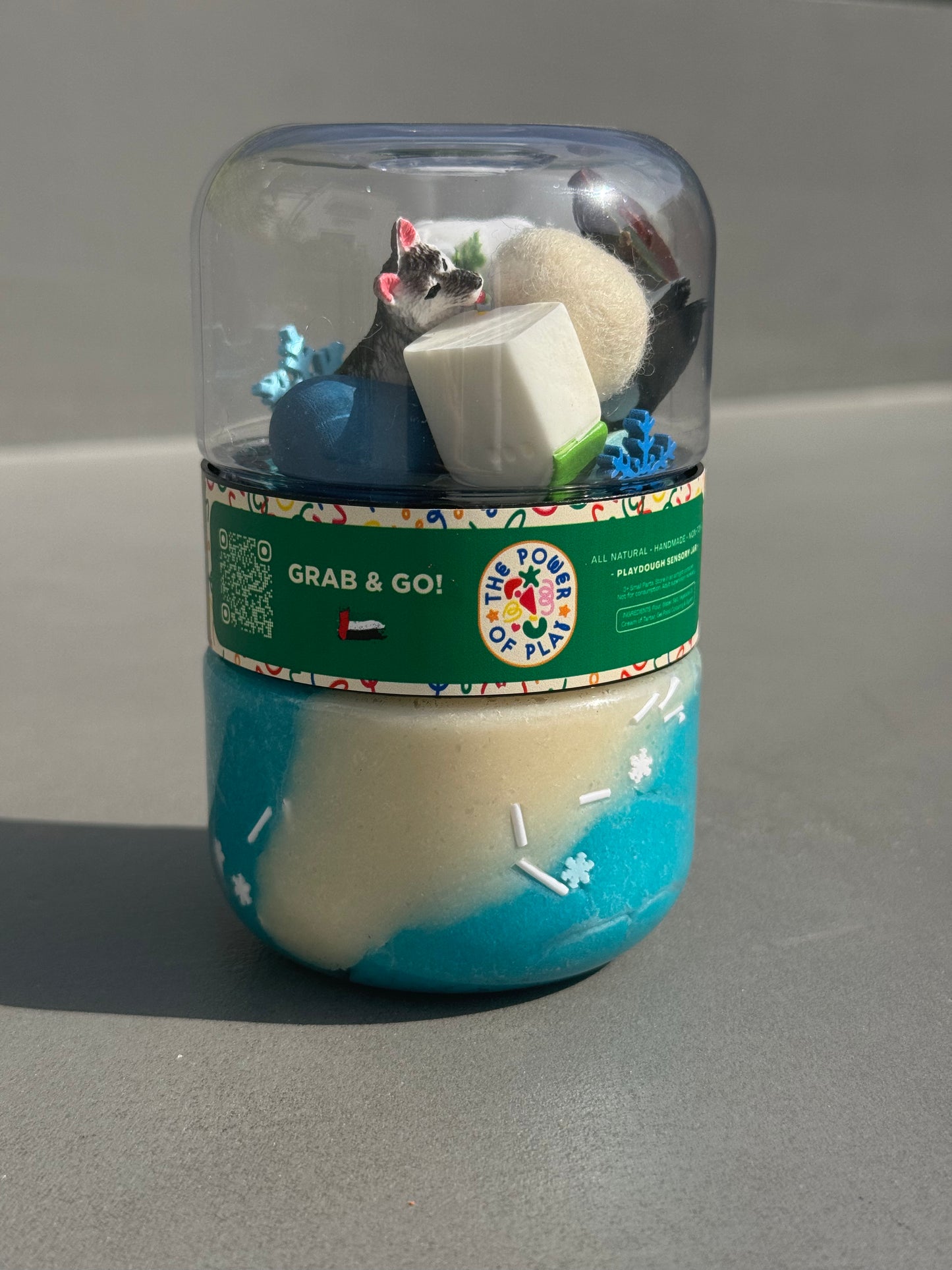 Grab & Go Playdough Jar- Arctic