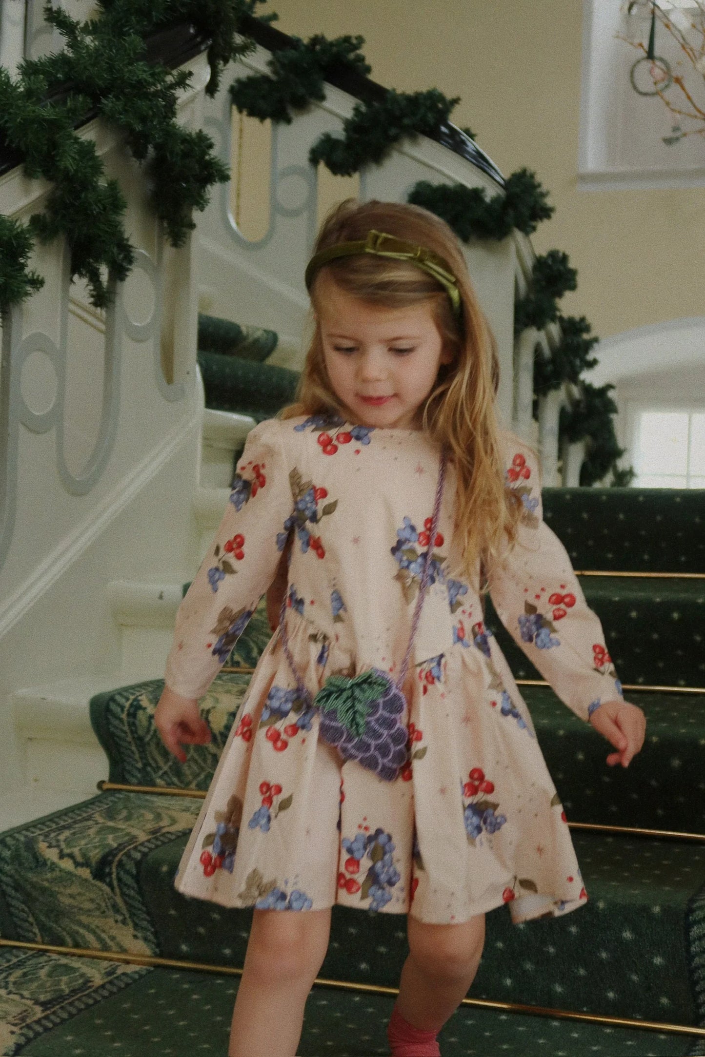 Velvet Bow Hairbrace- Green