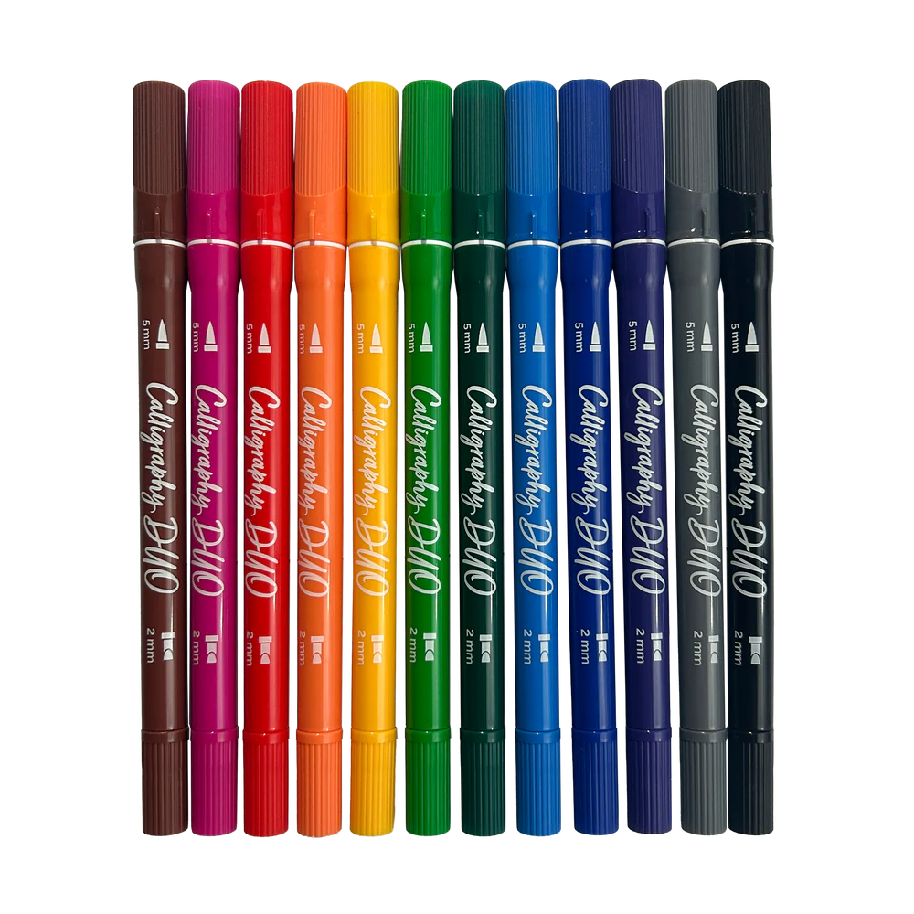 Calligraphy Duo: Double-Ended Markers (Set of 12)