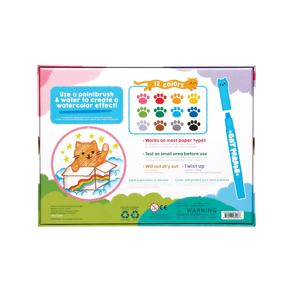 Cat Parade Watercolor Gel Crayons - Set Of 12