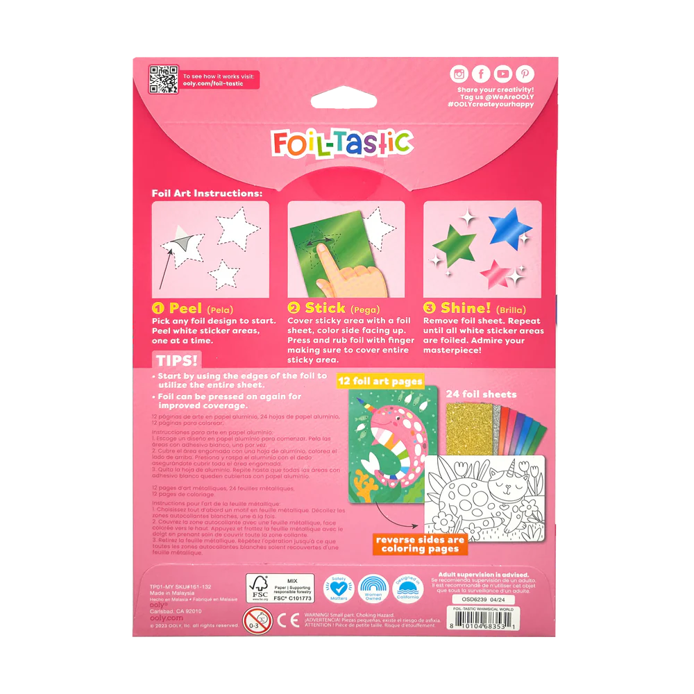 Foil-tastic: Foil Art & Coloring Fun - Whimsical World (36 PC Set)