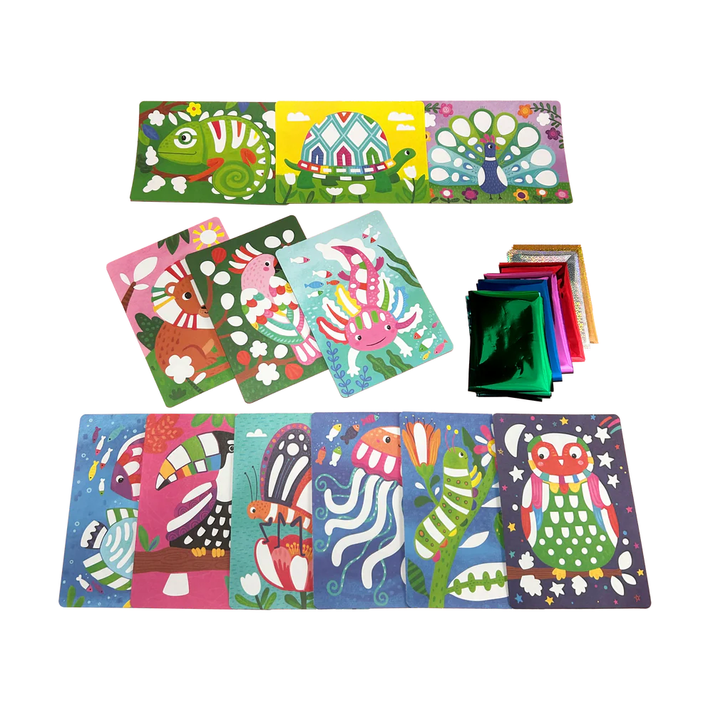 Foil-tastic: Foil Art & Coloring Fun - Awesome Animals (36 PC Set)