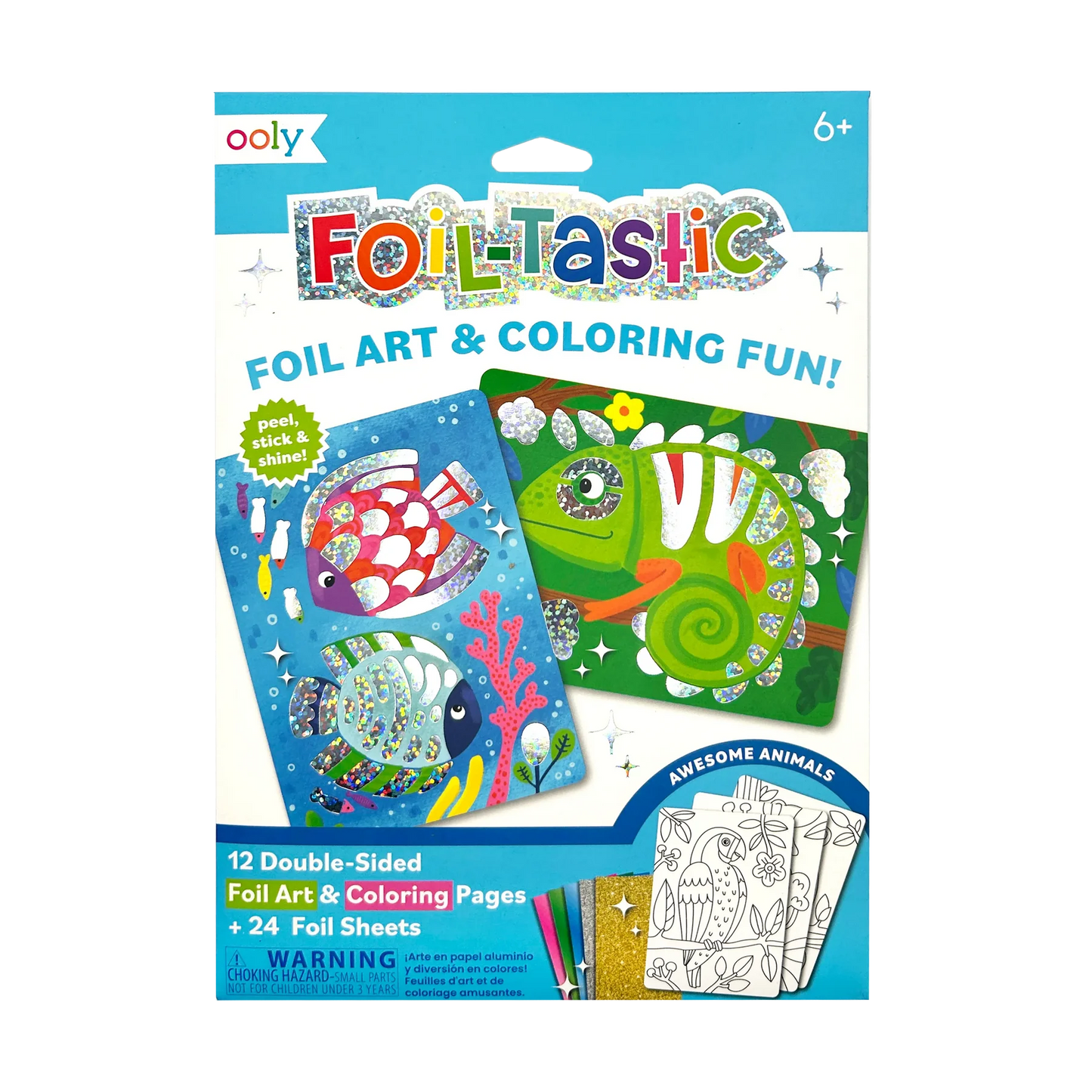 Foil-tastic: Foil Art & Coloring Fun - Awesome Animals (36 PC Set)