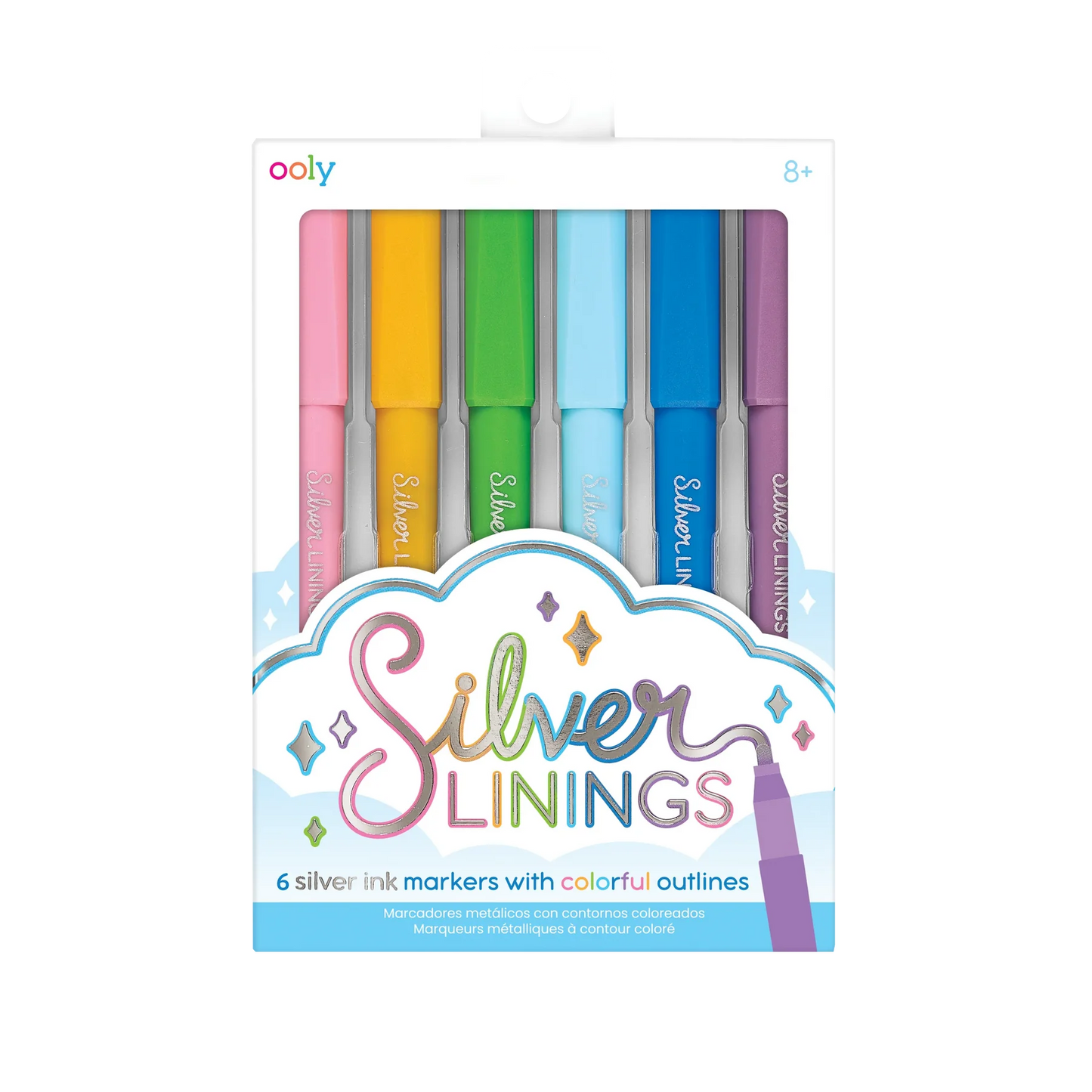 Silver Linings Outline Markers - Set Of 6