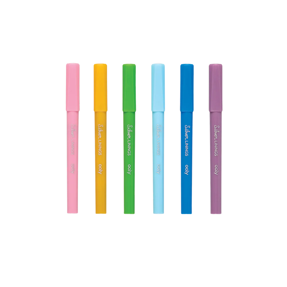 Silver Linings Outline Markers - Set Of 6