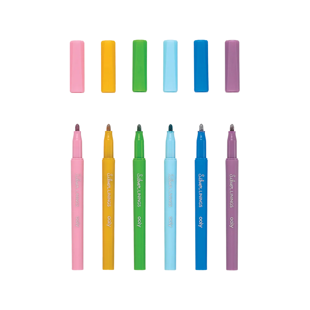 Silver Linings Outline Markers - Set Of 6