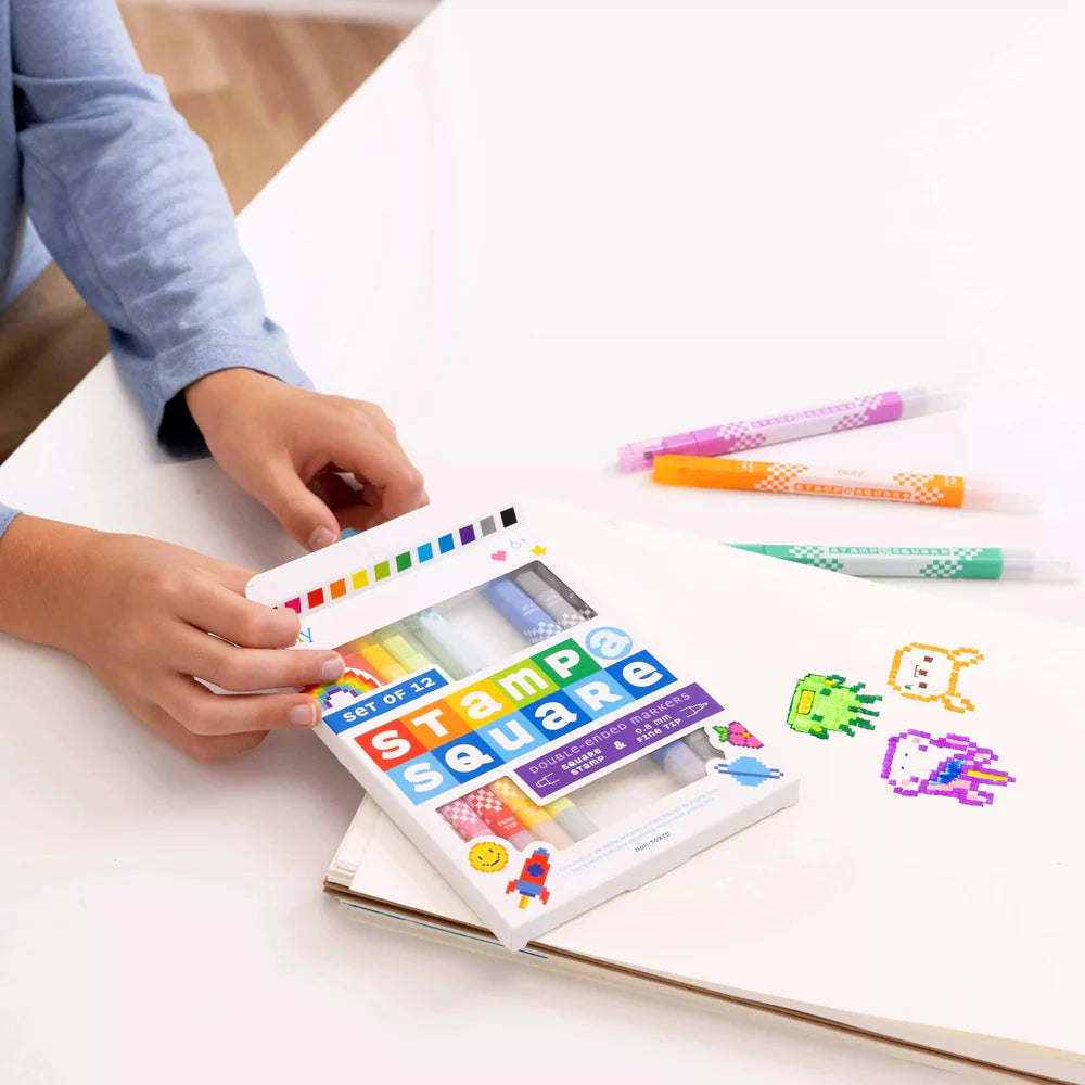 Stamp-A-Square: Double-Ended Markers (Set of 12)