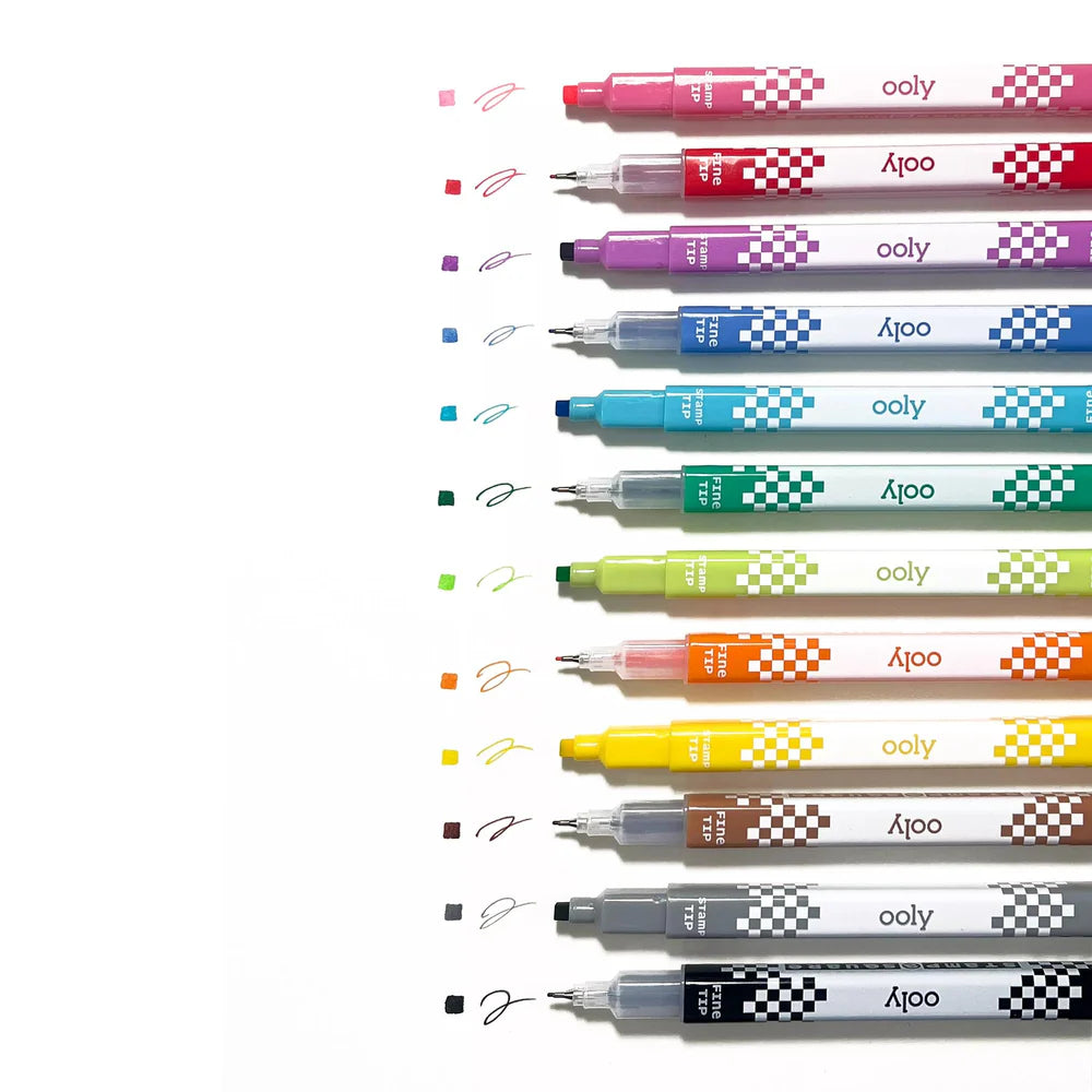 Stamp-A-Square: Double-Ended Markers (Set of 12)