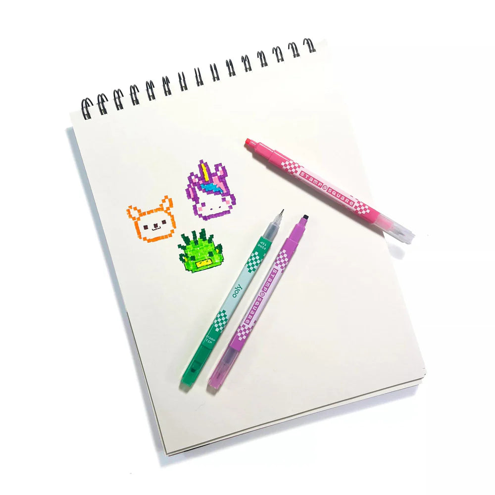 Stamp-A-Square: Double-Ended Markers (Set of 12)