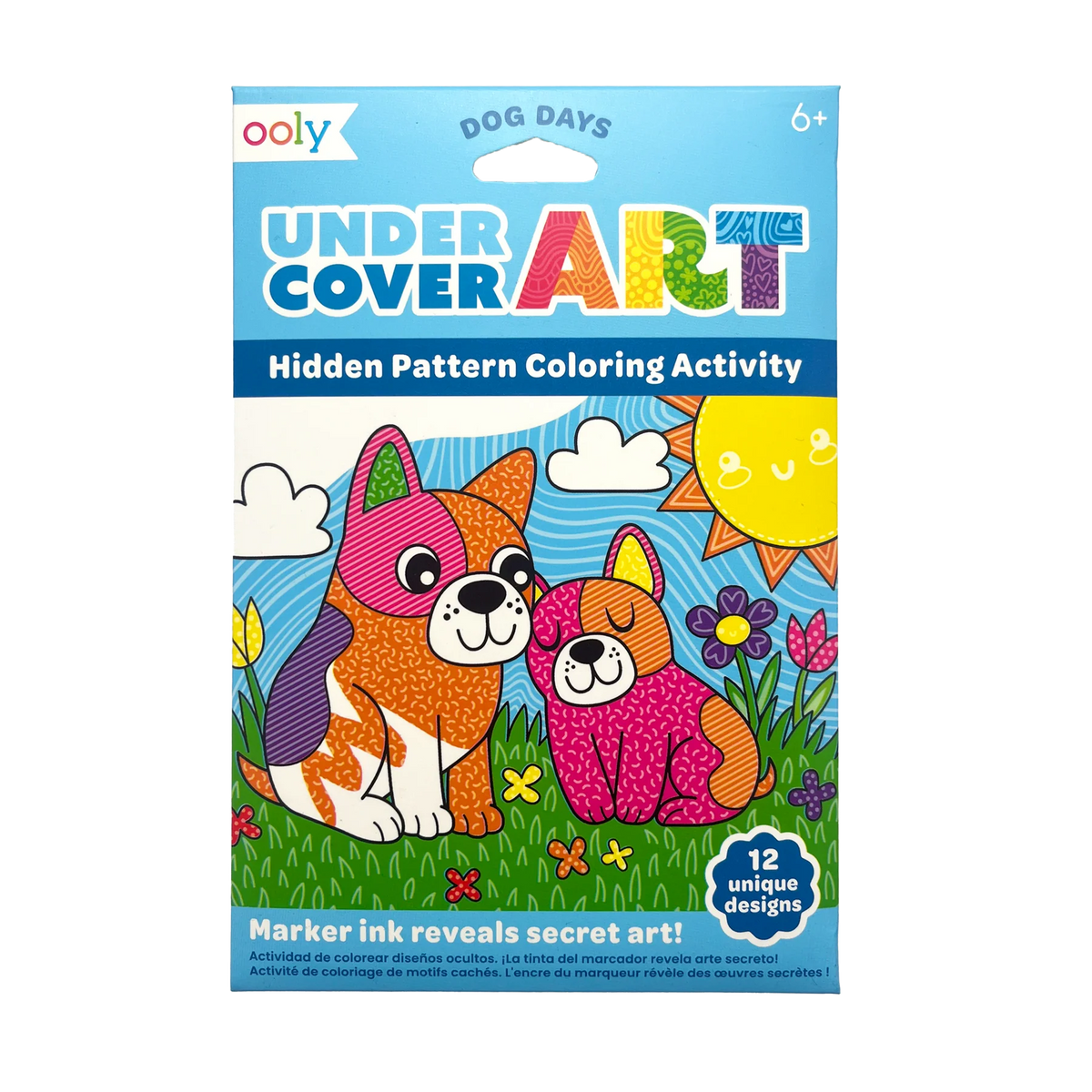 Undercover Art Hidden Pattern Coloring Activity- Dog Days (12 PCS)