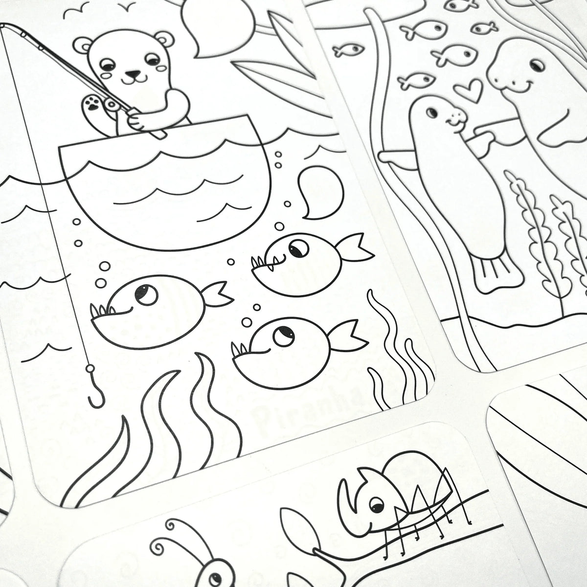 Close-up of a rainforest line drawing from Ooly Undercover Art